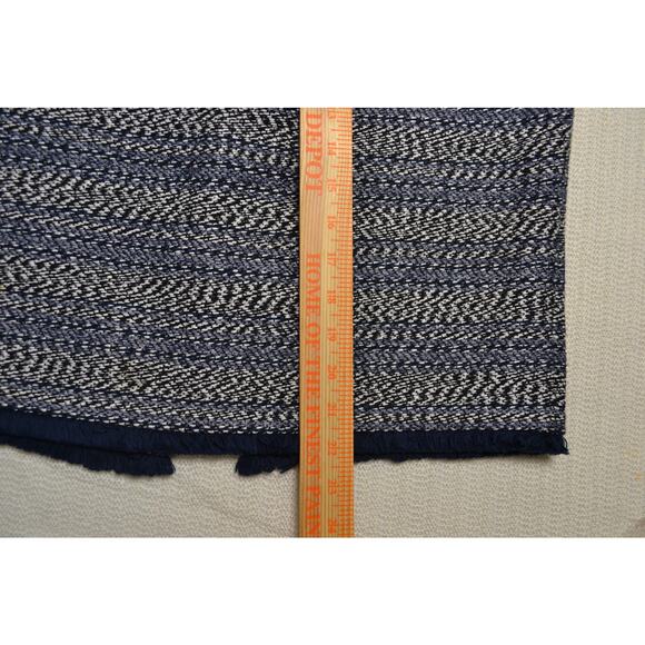 J. Crew Blue Black White Textured Tweed Lined Mini Skirt Raw Fringe Hem 12P - Picture 6 of 8